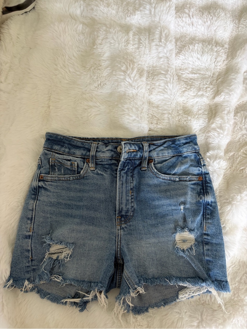 Old Navy Light Blue Distressed Denim Shorts